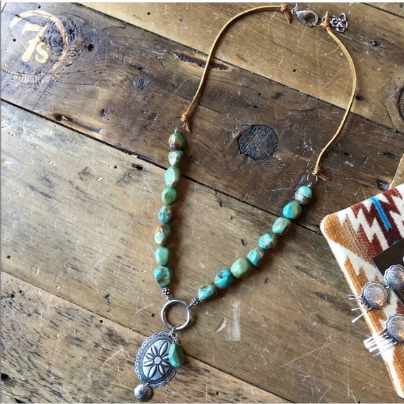 Jewelry - Savannah 7s Turquoise Bead Pendant Necklace - Rustic Boho Women Jewelry